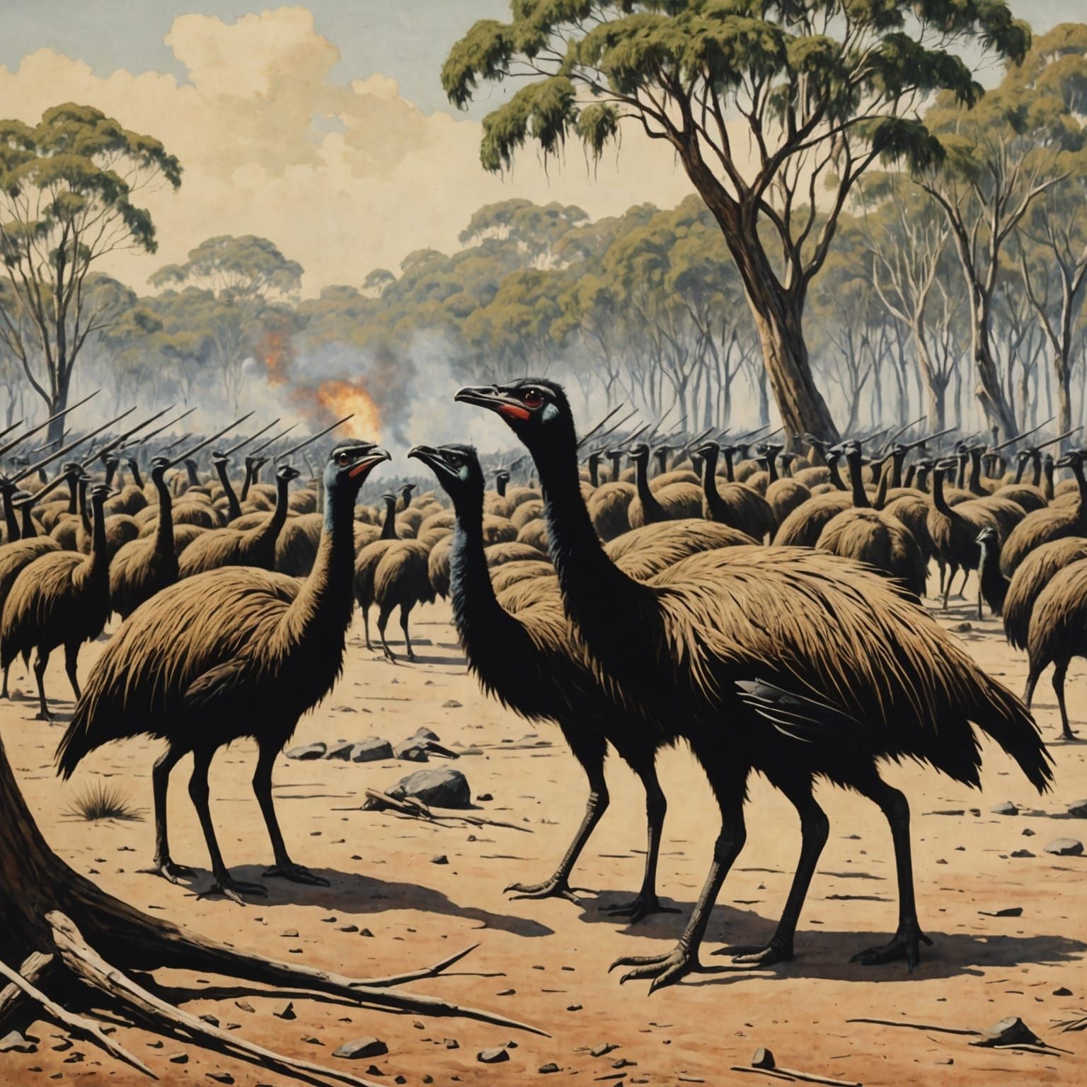 Emus Battle Soldiers: Aboriginal Art Primitivism