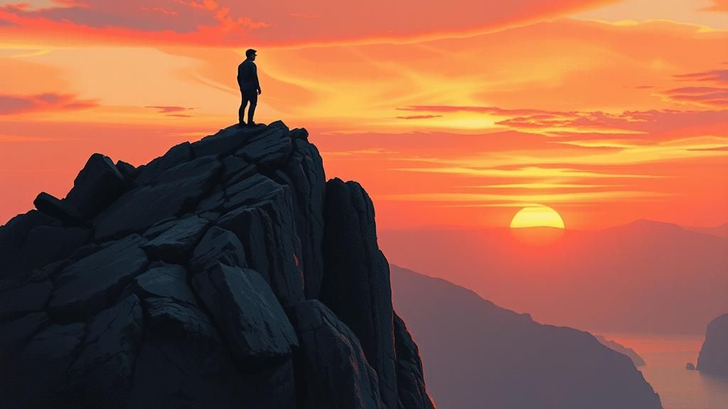 Silhouette at Sunset: A Romantic Landscape