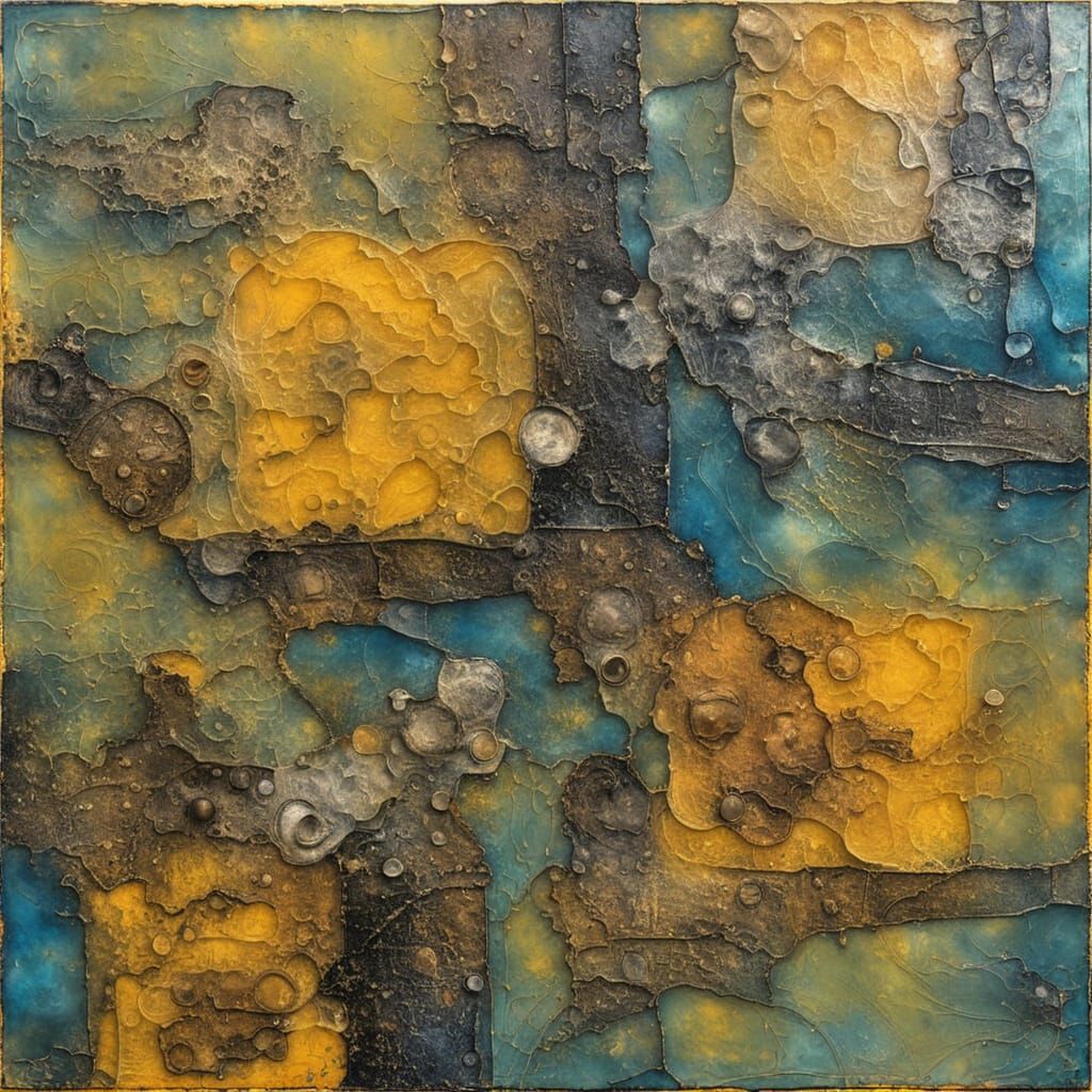 Distressed Tactile Abstraction with Encaustic Texture