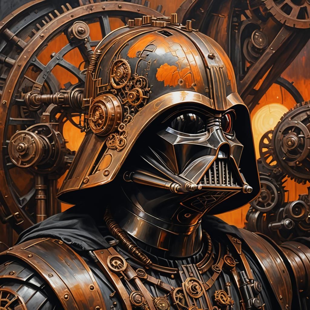 Steampunk Darth Vader with Pumpkin Head