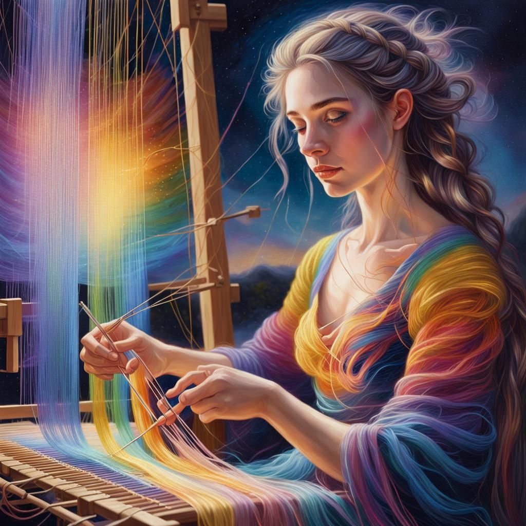 Weaving Dreams: Hyperrealistic Fantasy Art Portrait