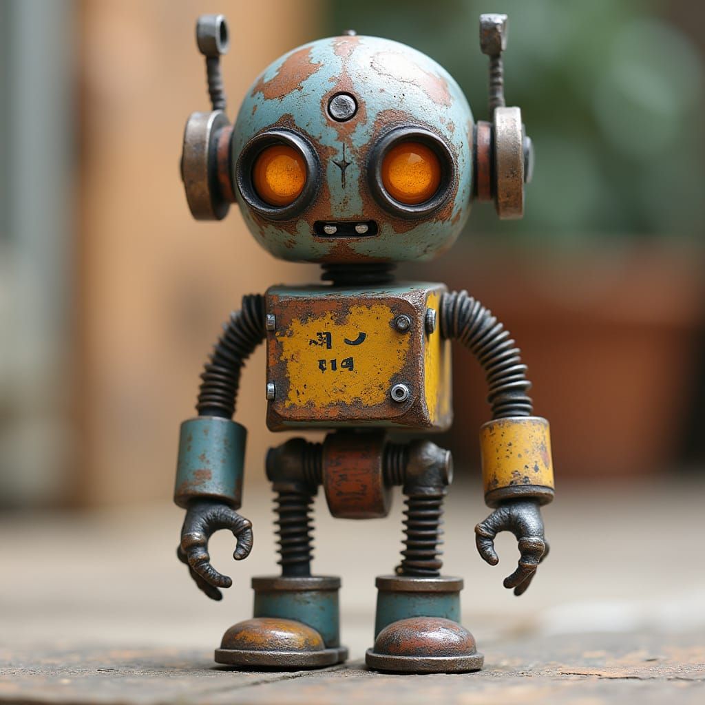 Hyperrealistic Photo of a Decorative Found Object Robot