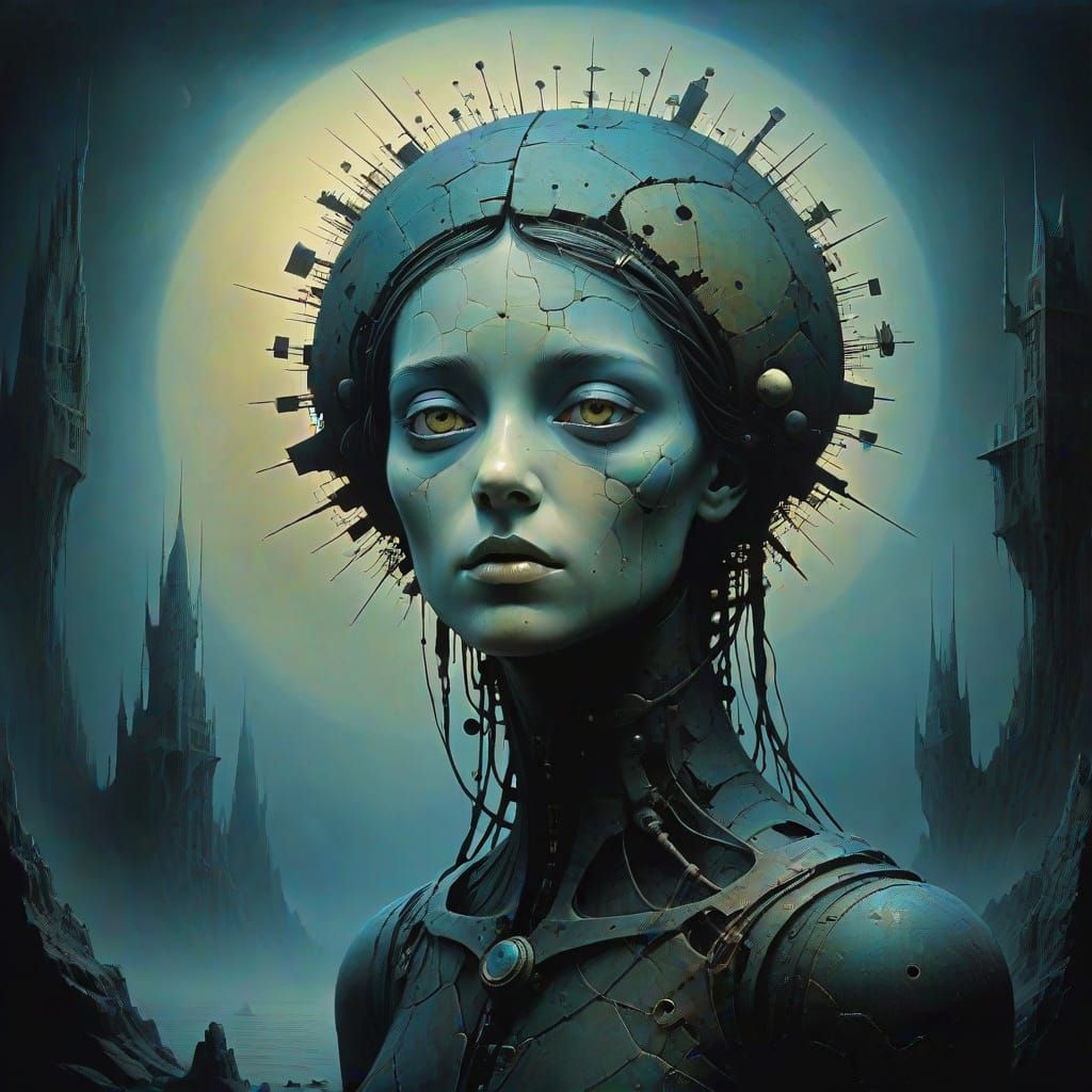 Surreal Abstract Portrait in Dark Tones