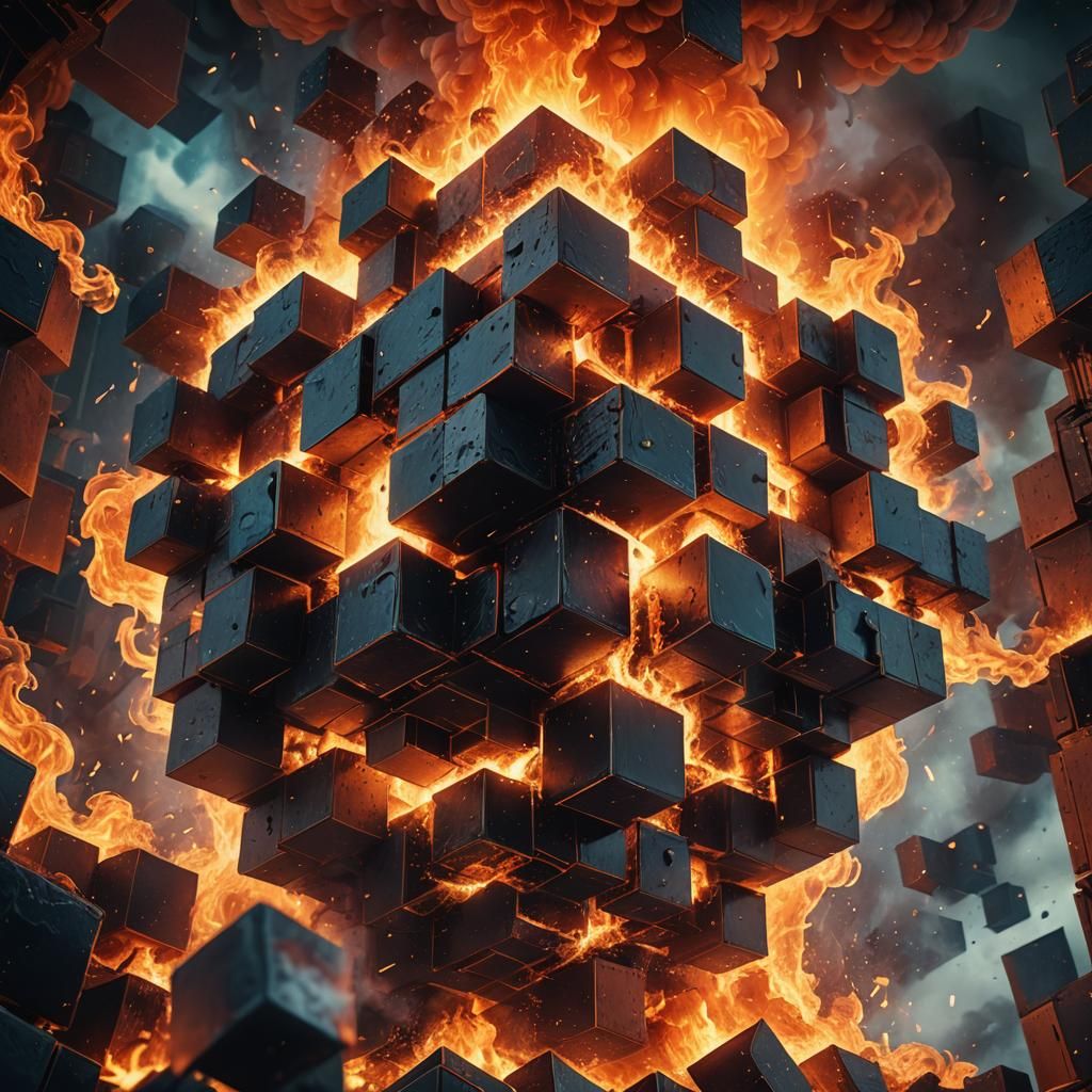 Fiery Cube: A Maximalist Digital Matte Painting