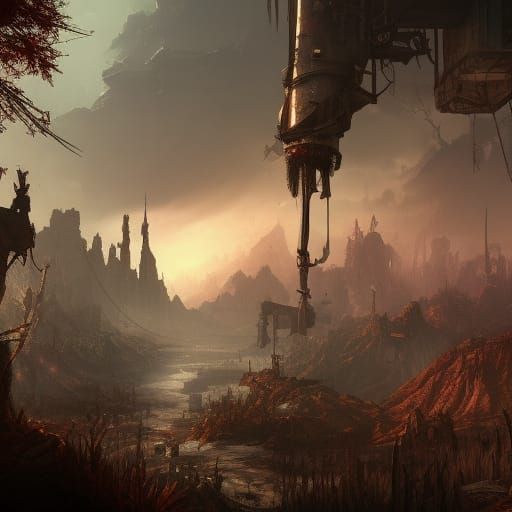 Post-Apocalyptic Wonderland in Detailed Matte Painting