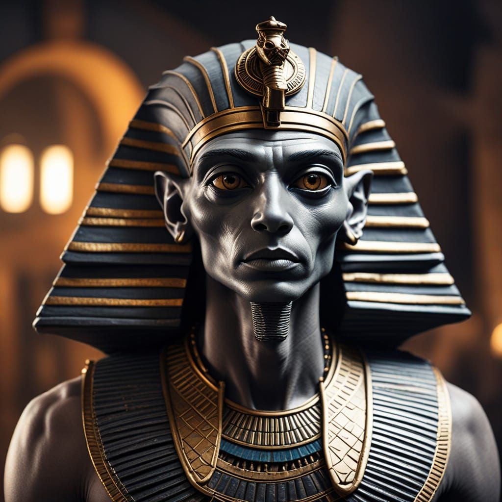 Egyptian Grey Pharaoh from Another World
