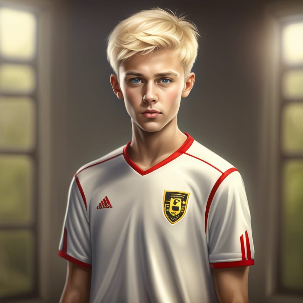 Soccer-jock portrait.