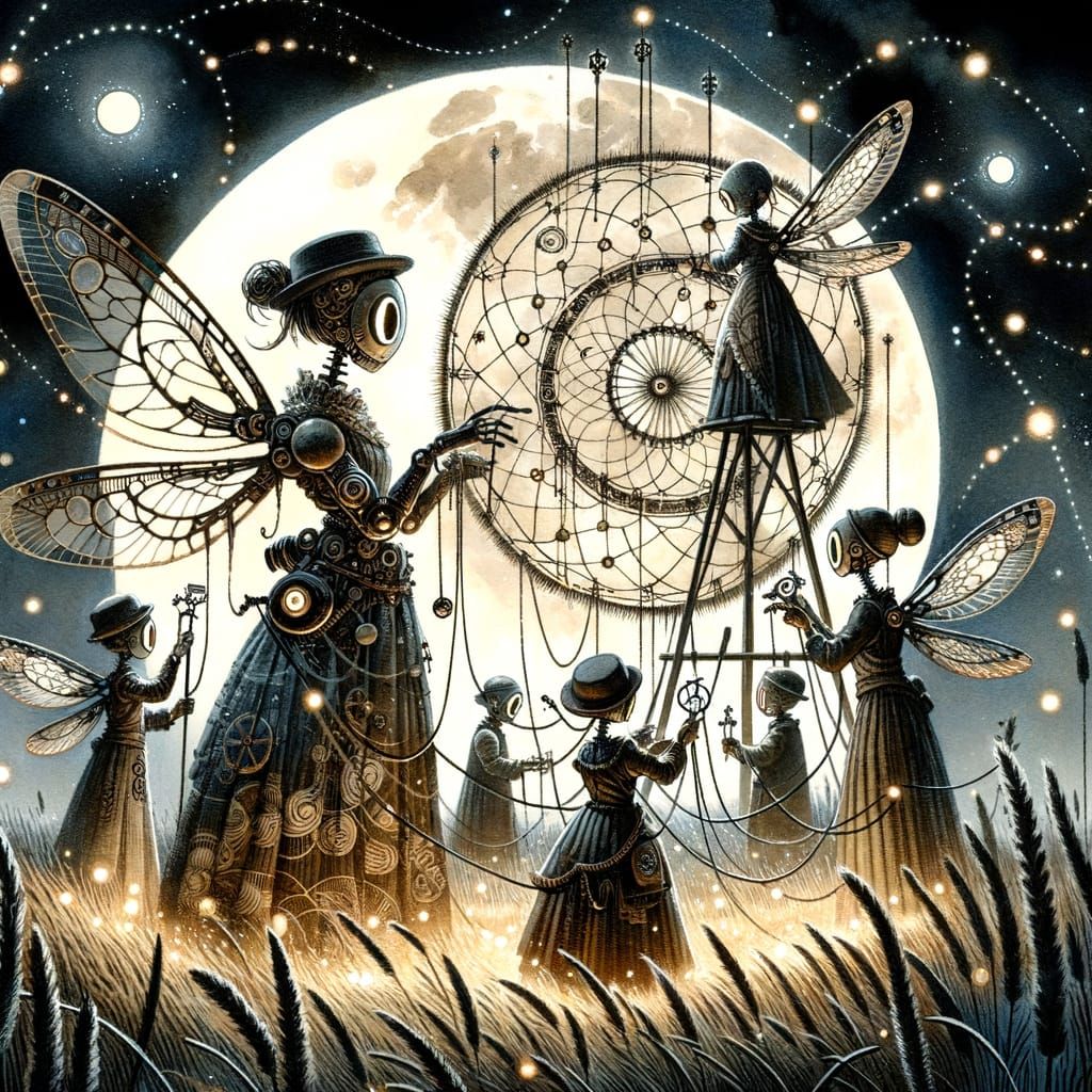 Goth Sprites Create Crop Circle in Ethereal Style