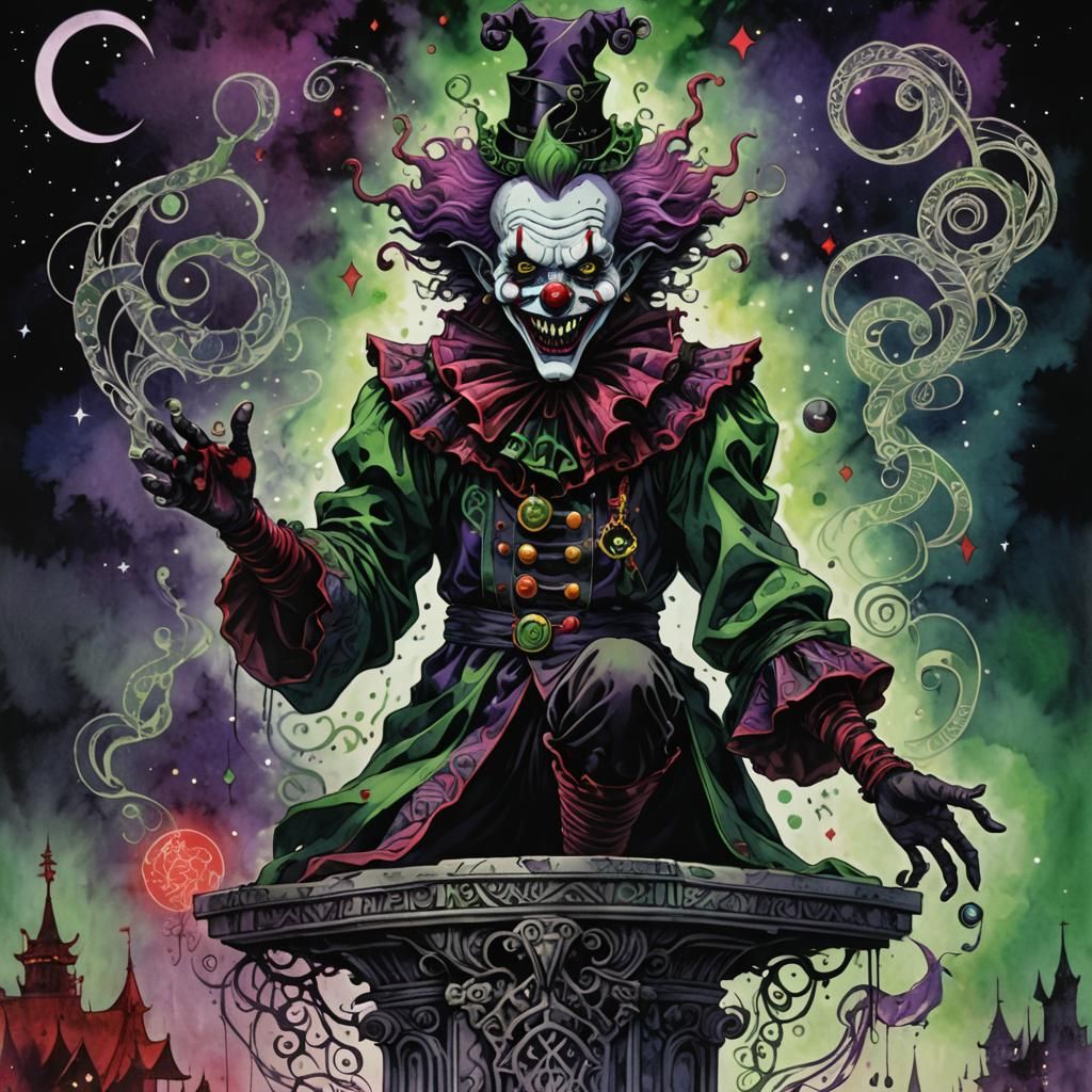 Eldritch Clown Summons Magic: 80s Anime Horror