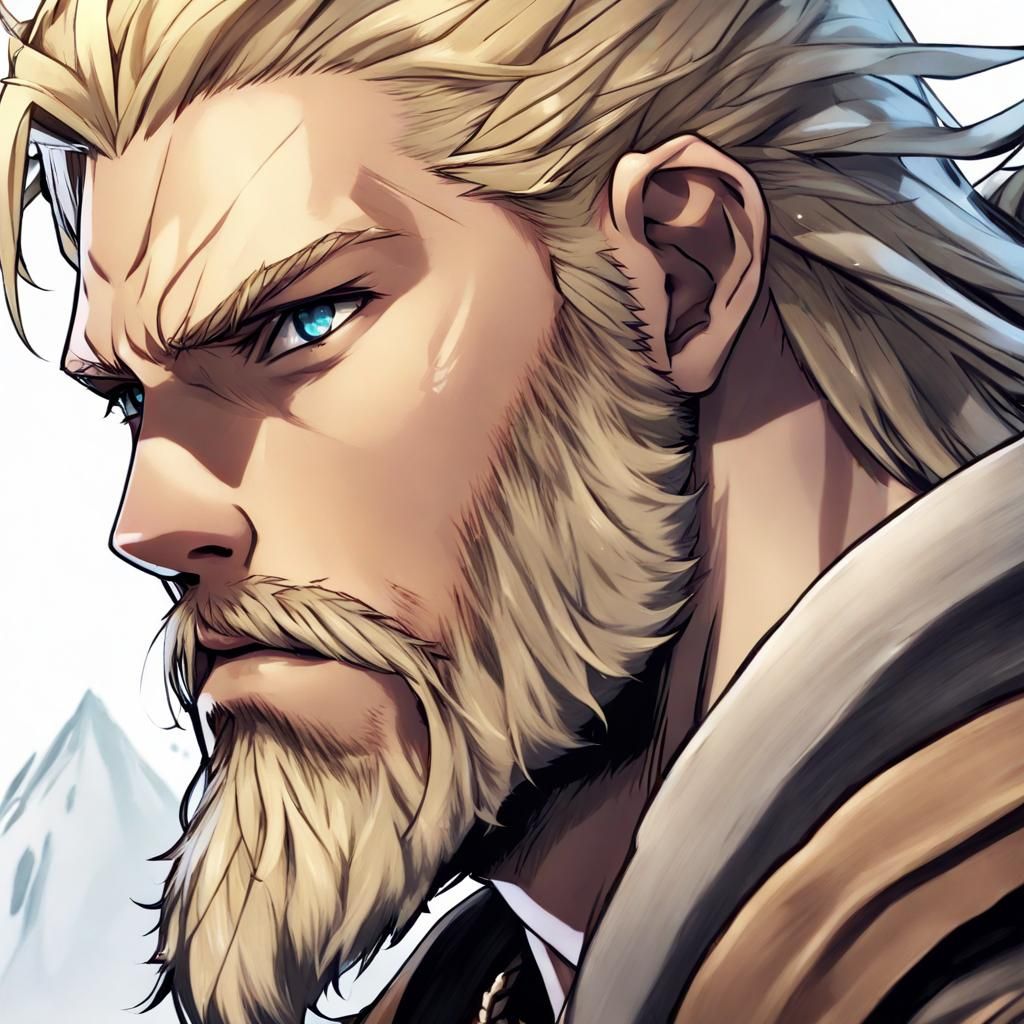 Viking Portrait in Anime Style, 4K