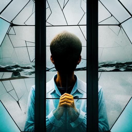 Figure Trapped Inside Glass Enclosure