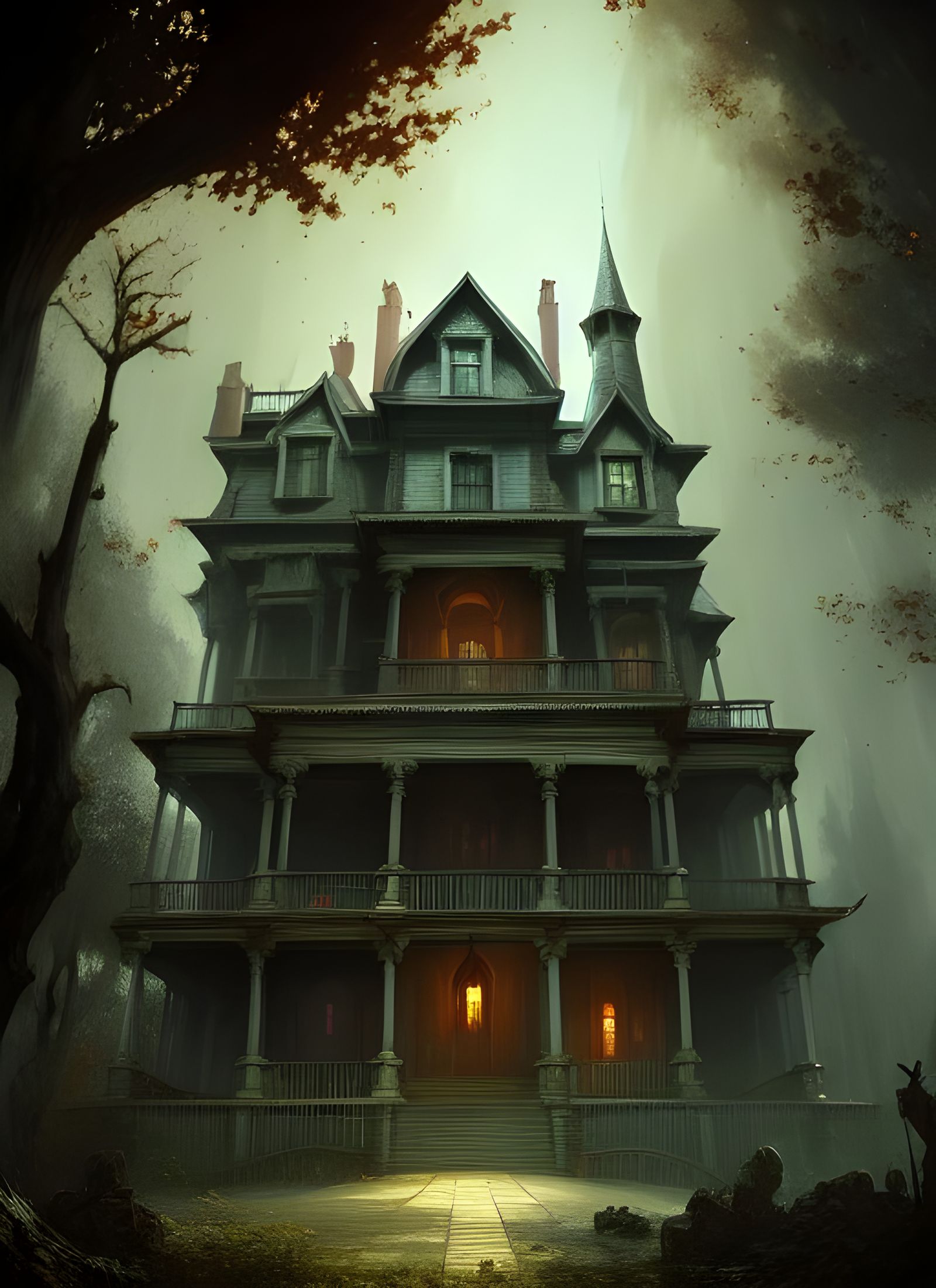 Haunted Mansion by Greg Rutkowski: 4K Realism