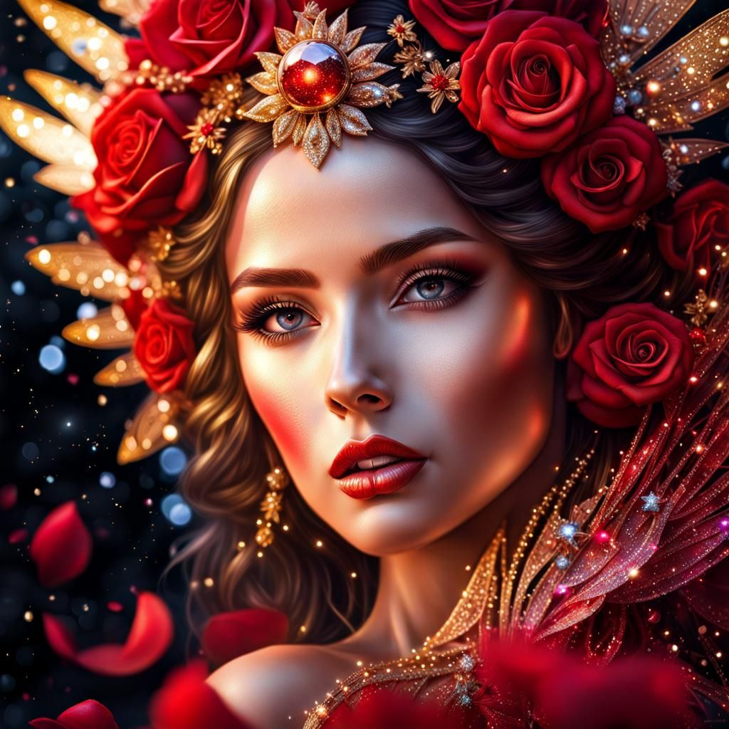 Cosmic Christmas Fairy Portrait in Fantasy Art Style