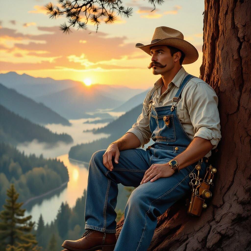 Lumberjack Sunrise with Steampunk Enhancements