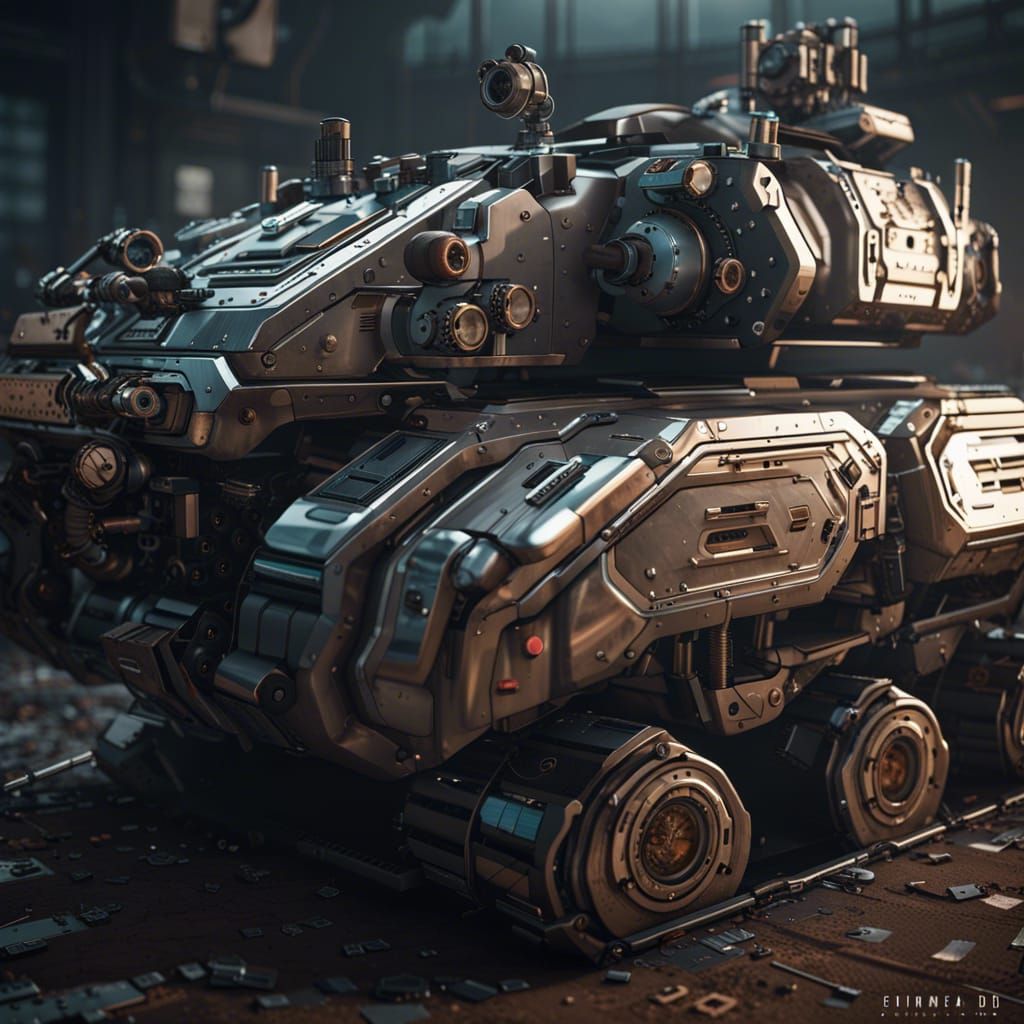Futuristic Sci-Fi Tank with Intricate Mech Details