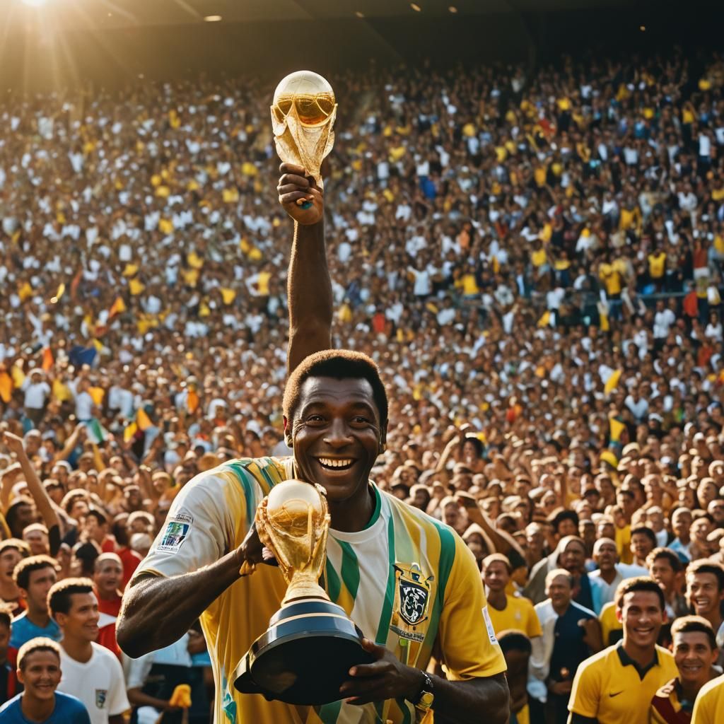 Pelé Celebrates World Cup Win: Portrait Photography