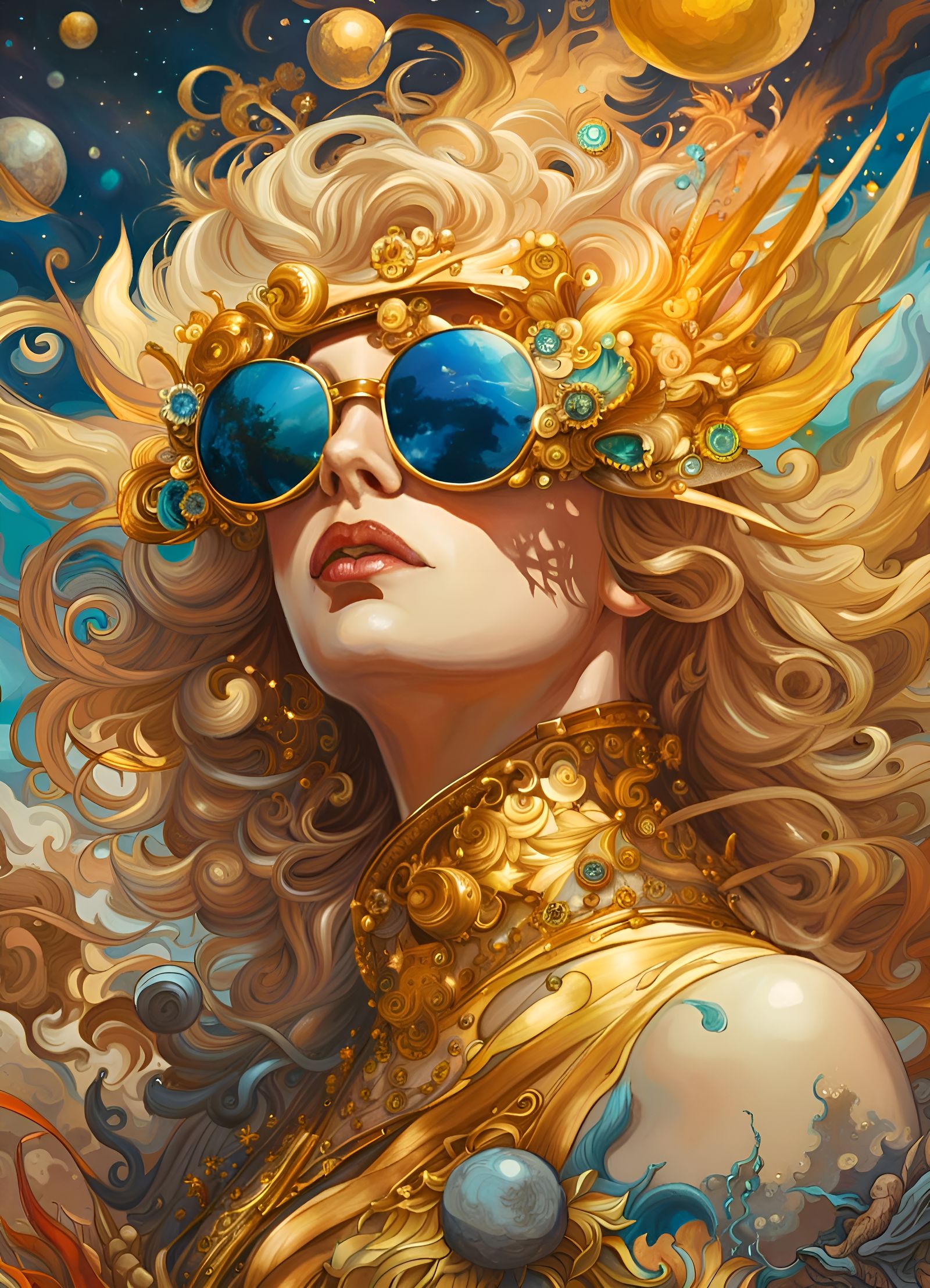 Cosmic Explosion in Maximalist Impasto Style