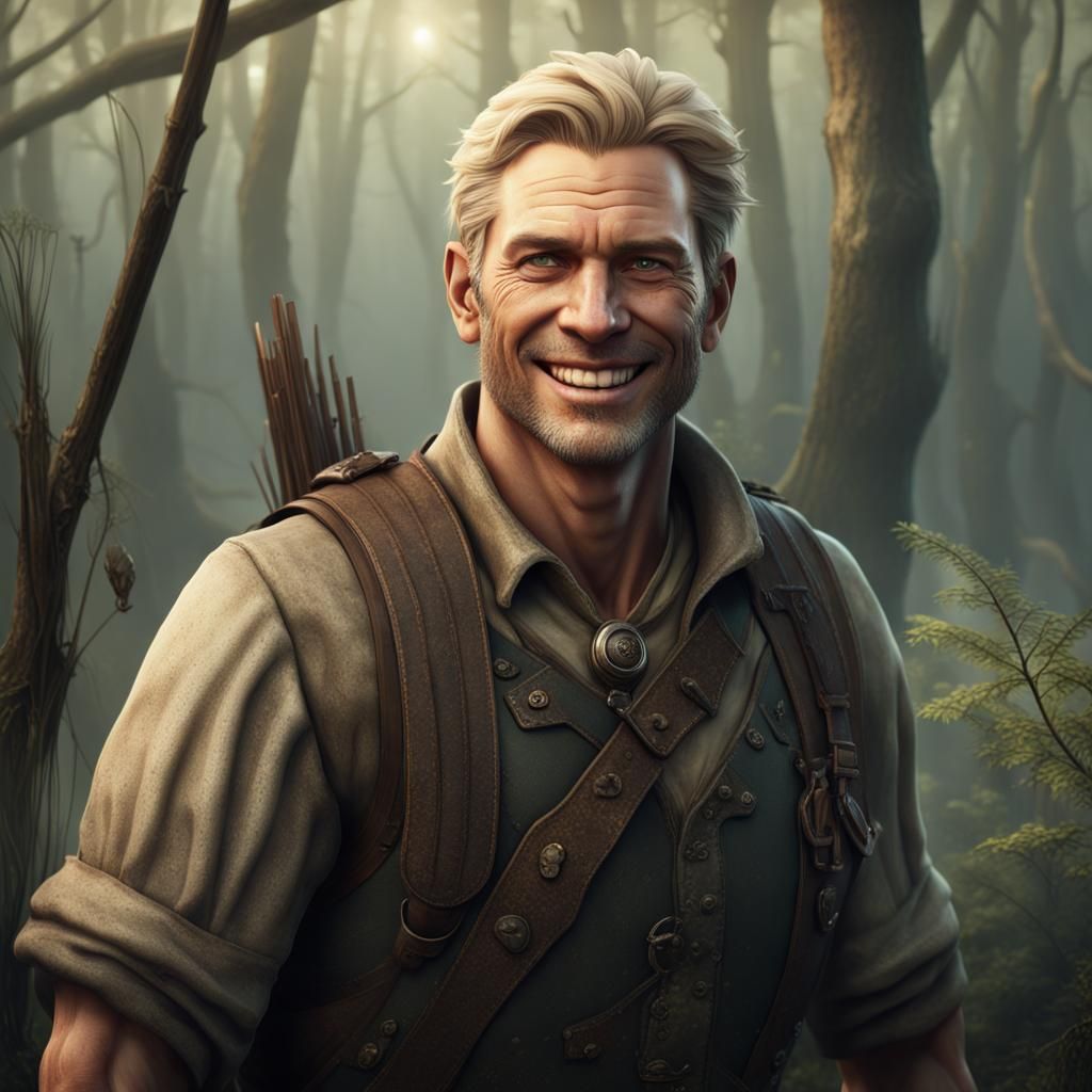 Handsome Ranger in Swamp: Fantasy Concept Art