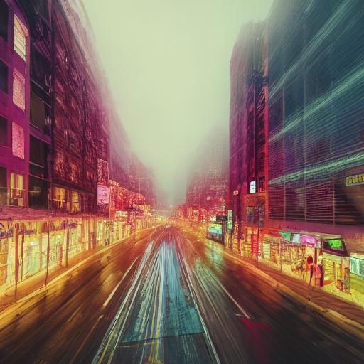 Dystopian Cyberpunk: Woman on Siberian Rooftop at Sunset