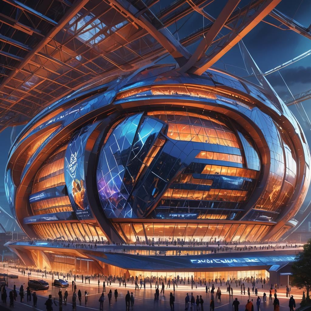 Futuristic World Cup Stadium Concept Art