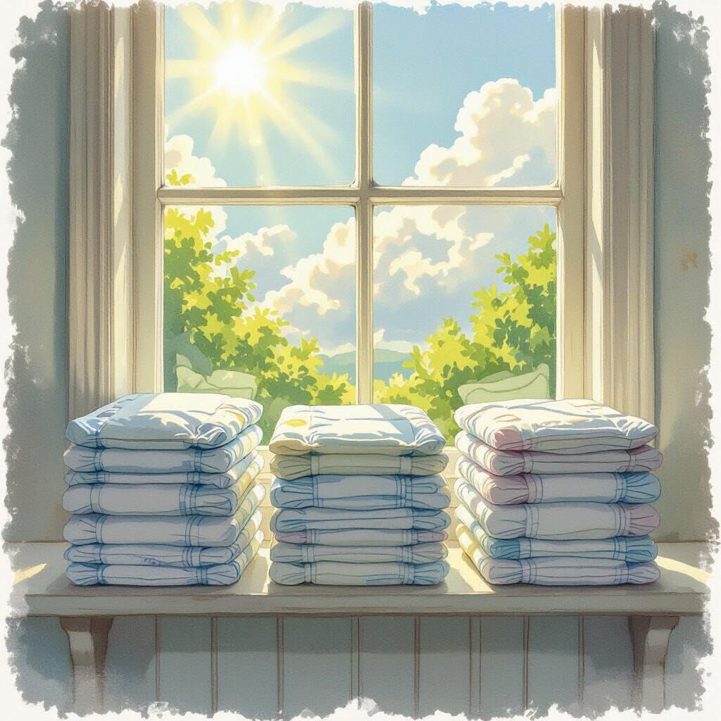 Pastel Nursery Shelf with Adult Diapers