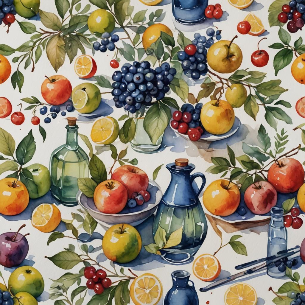 Delicate Watercolor Still Life Image