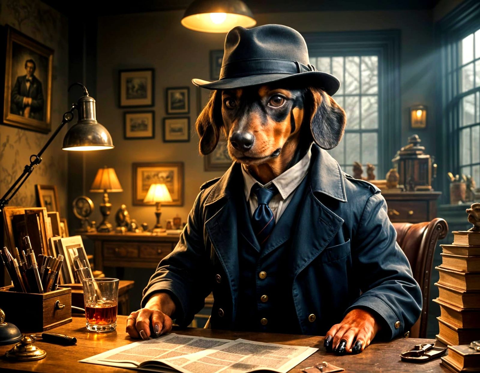 Dachshund Detective Cracks the Case in a Noir-Inspired Offic...