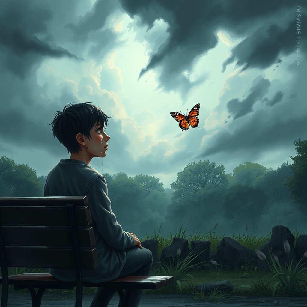 Hopeful Butterfly Emerges in Hyperrealistic Scene