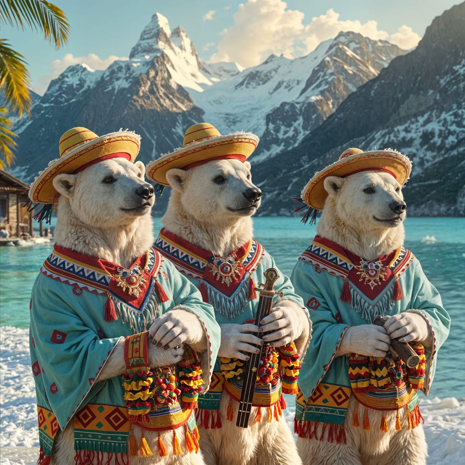 Peruvian Polar Bear Band on Caribbean Ice