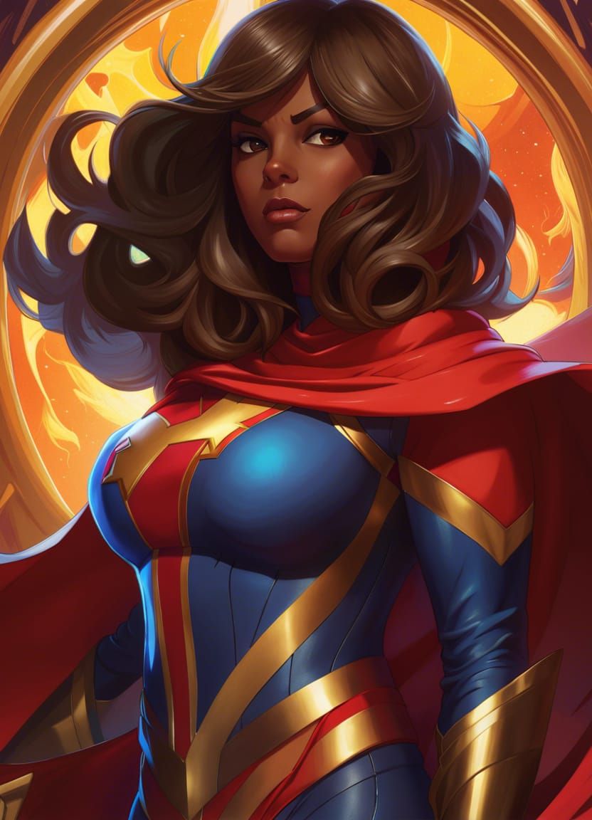 Kamala Khan as Changeling Monk: D&D x Marvel Art