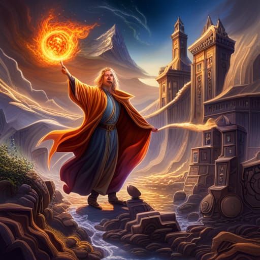 Wizard Summoning Fire God 2