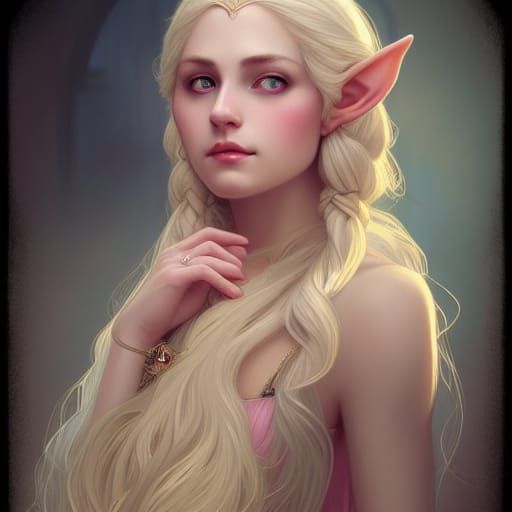 Elven Noblewoman Portrait in Victorian Style