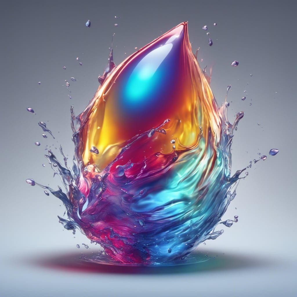 Colorful Shockwave from Water Drop in Darkness