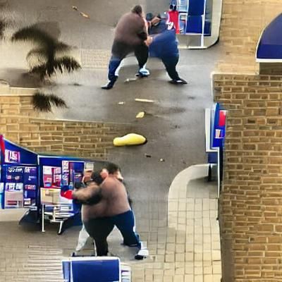 Comical Fight Over Banana Outside Tesco
