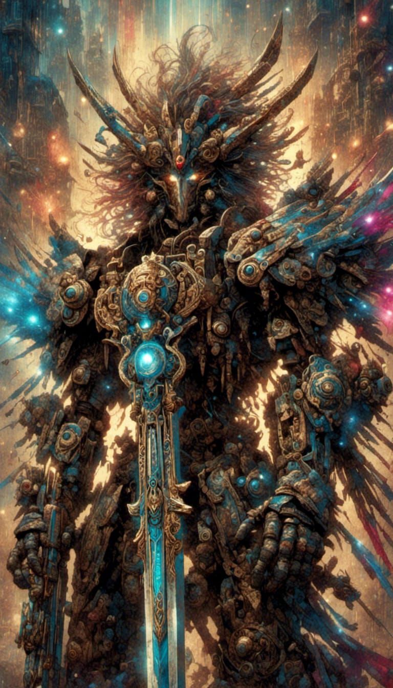 Detailed Sword of Light in Warcraft Style