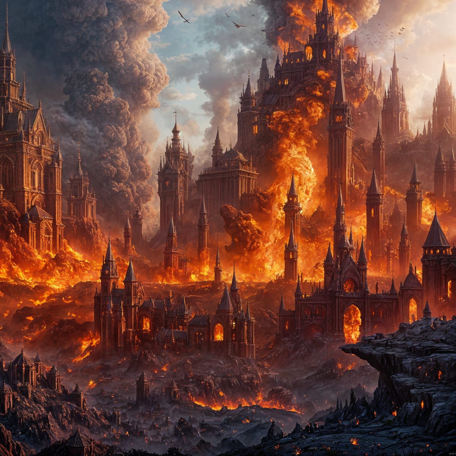 World Ablaze: A Fantastical Matte Painting