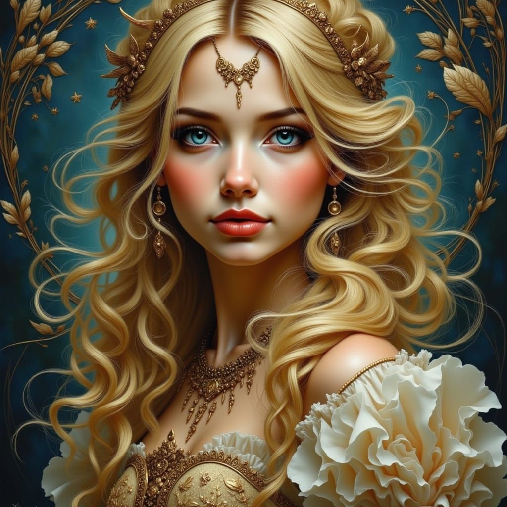 Ethereal Empress in a Whimsical Earthly Realm