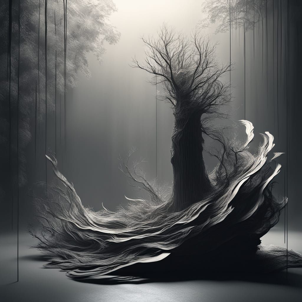 Ethereal Sculpture in Chiaroscuro Lighting