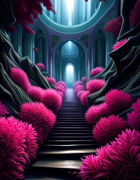 Atmospheric Surreal Space with Strange Architecture