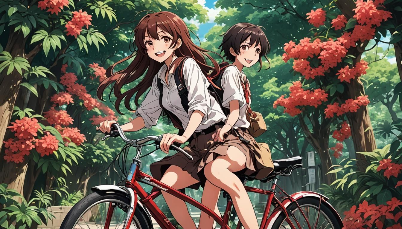 Rangoon Creeper Bicycle in Anime Style
