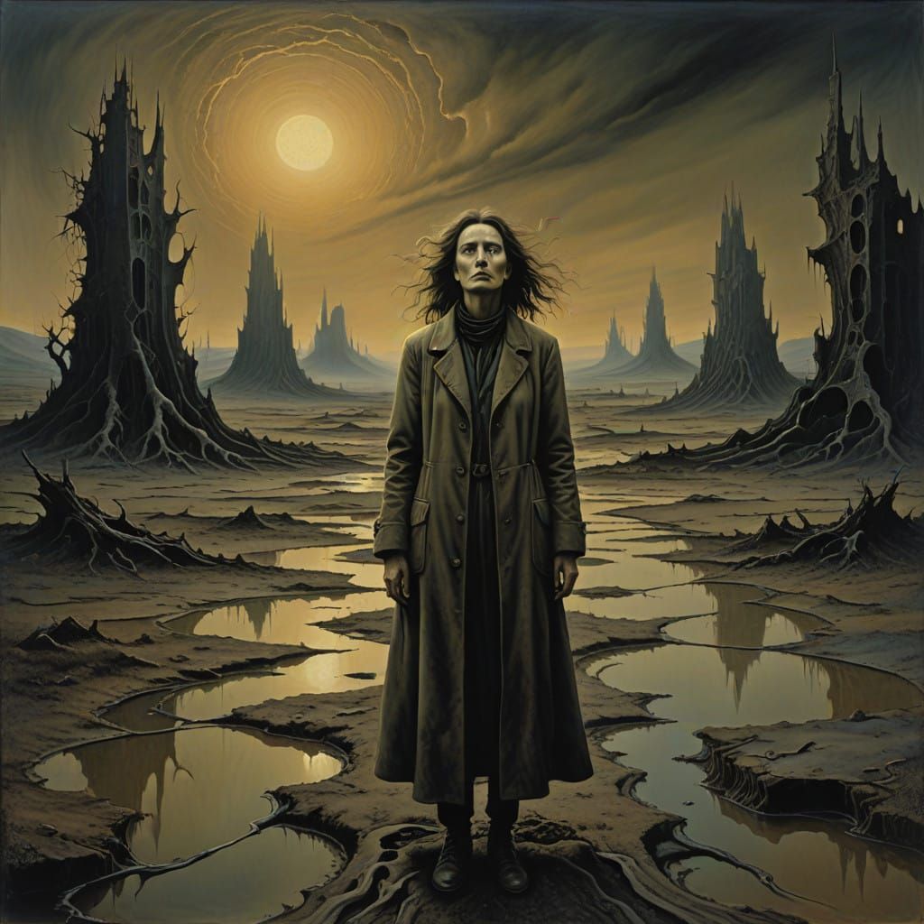 Distorted Woman Emerges in Surrealist Nightmare