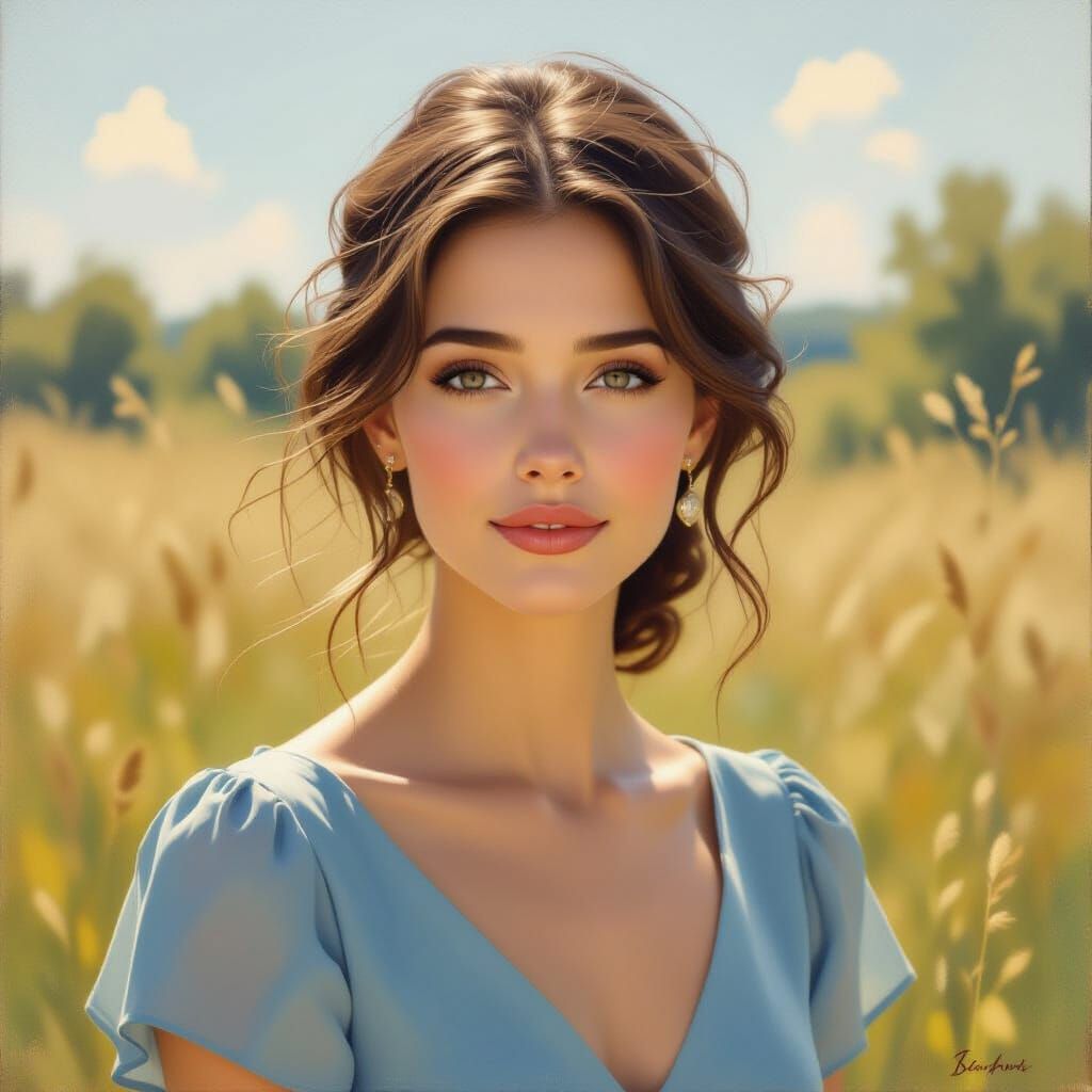 Monique Belucie: Luminous Oil Portrait in Classical Style