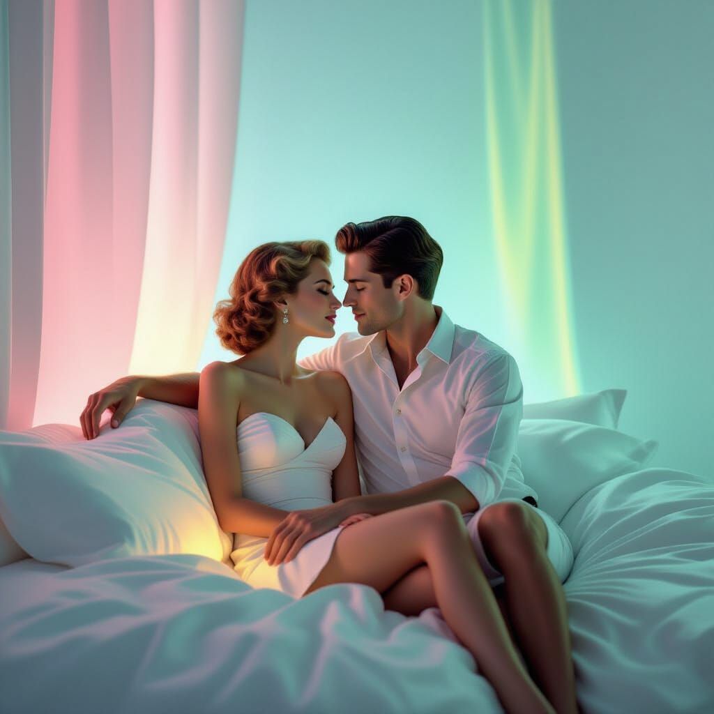 Ethereal Minimalist Painting of Timeless Glamour