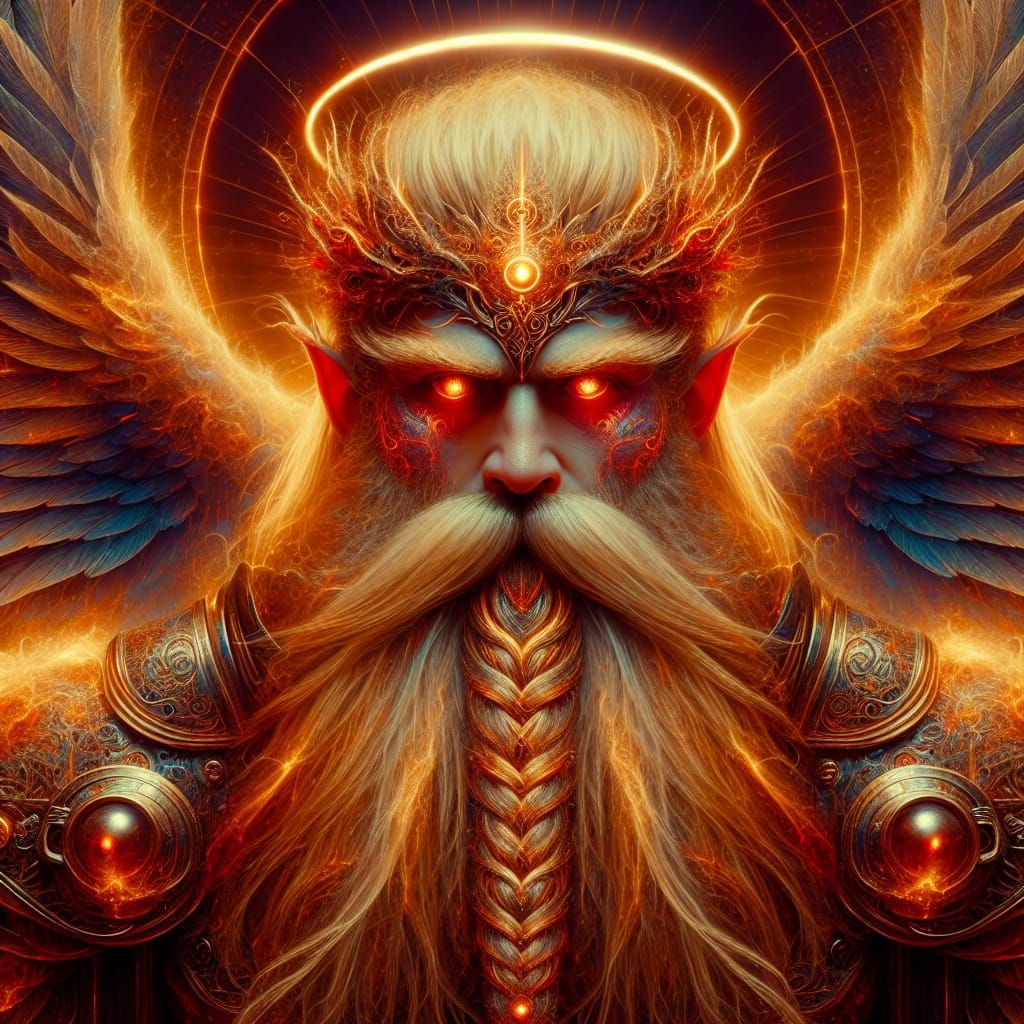 Holy Dwarf Paladin Portrait in Fantasy Matte Painting Style