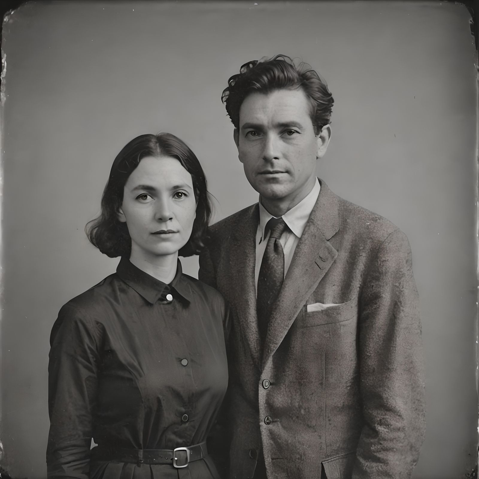 Striking B/W Portrait of a Man and Woman