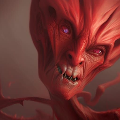 Hyperrealistic Demonic Creature Digital Painting in 8K