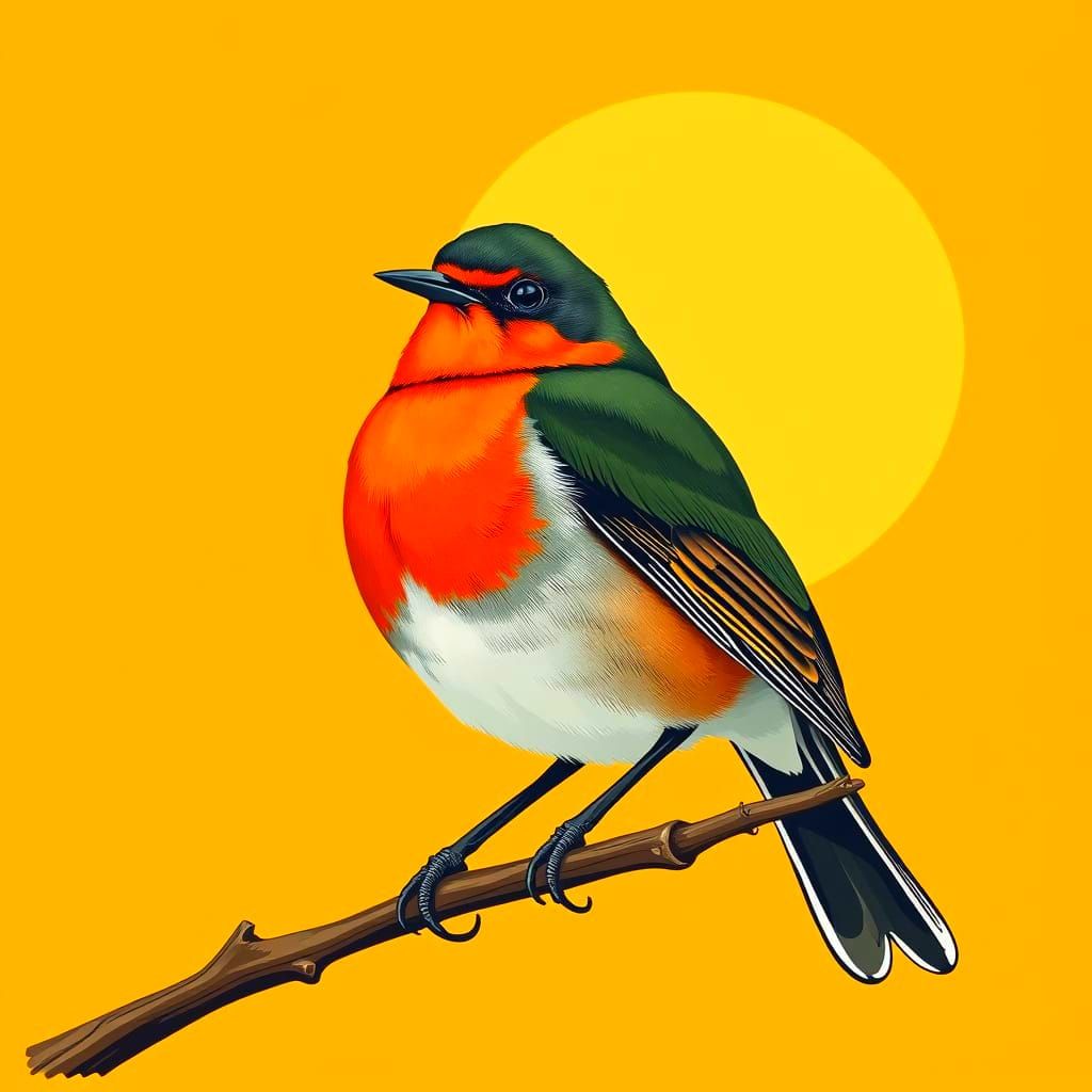 Proud Robin Illustration