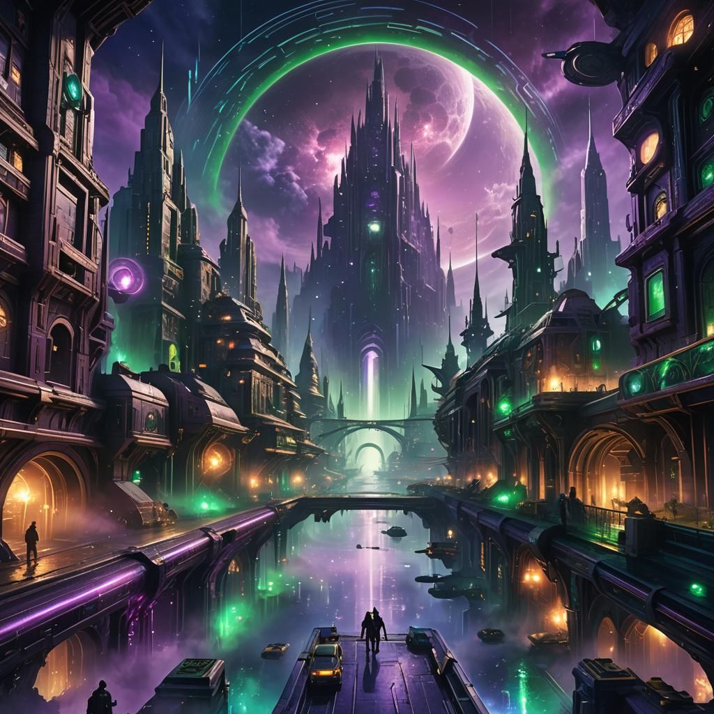 Futuristic Underworld Cityscape in Sci-Fi Style