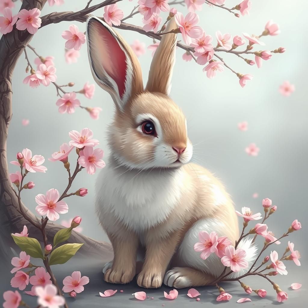 RPG Bunny with Cherry Blossoms