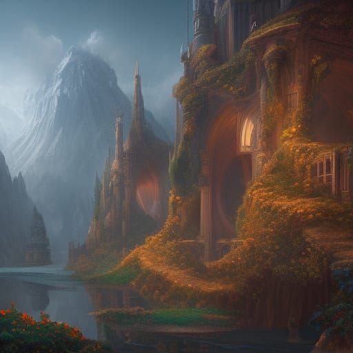 Detailed Matte Painting in Hyperrealistic Style